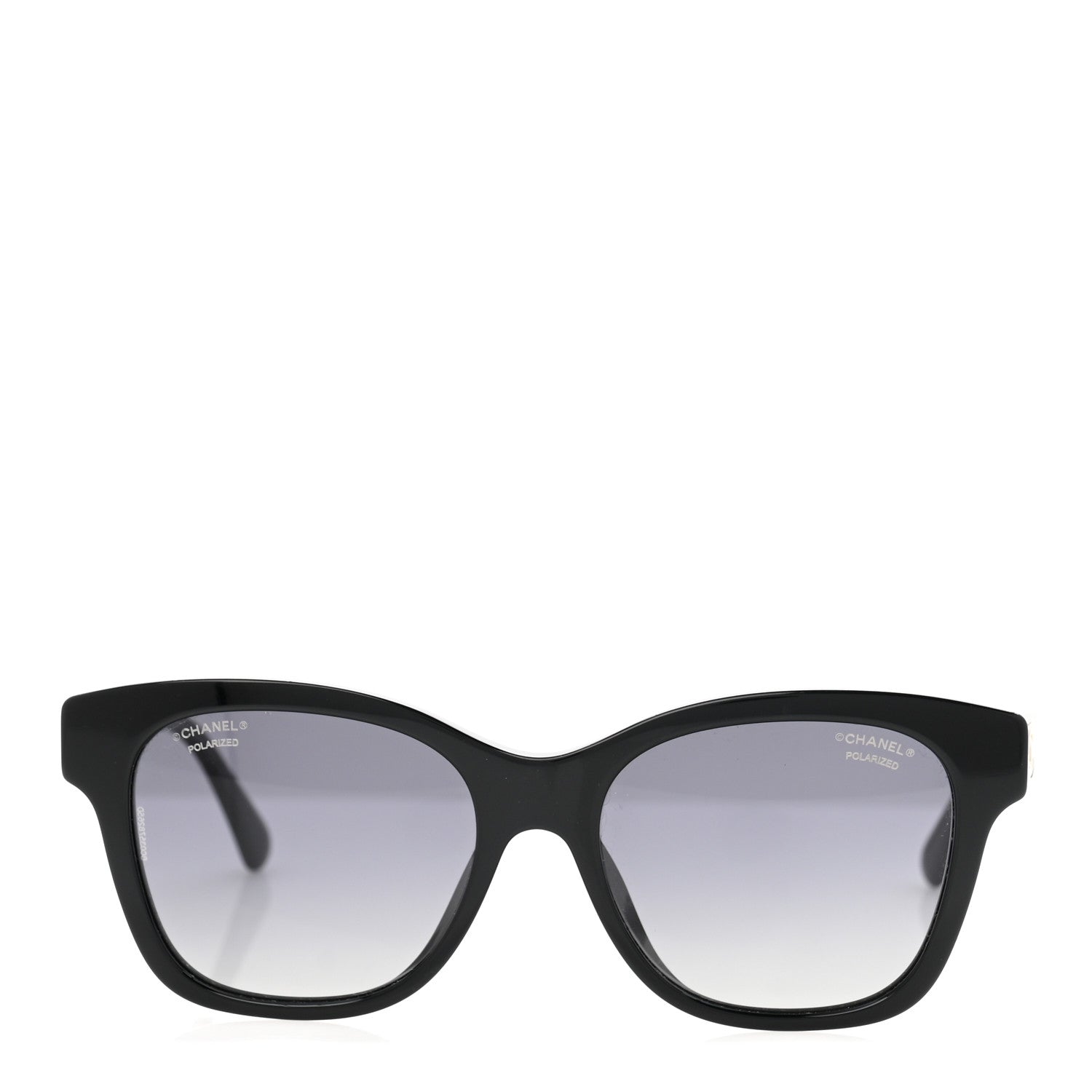 Chanel Acetate Polarized Pearl CC Square Sunglasses 5482-H-A Black
