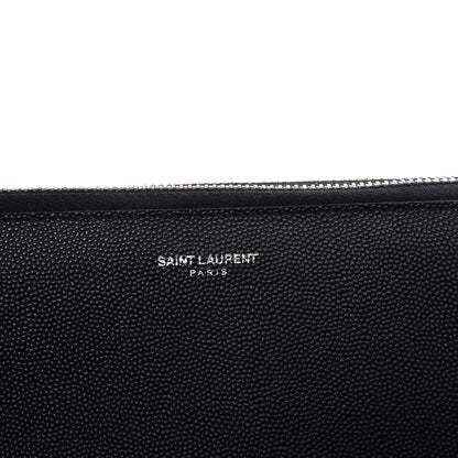Saint Laurent Grain De Poudre Classic Zip Around Travel Organizer Wallet Black 7 of 10