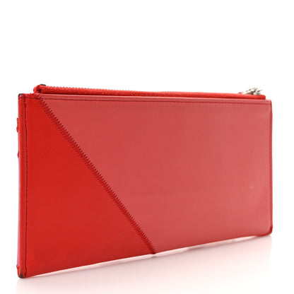 Chanel Lambskin Patchwork CC Tassel Zip Pouch Red Pink 3 of 12