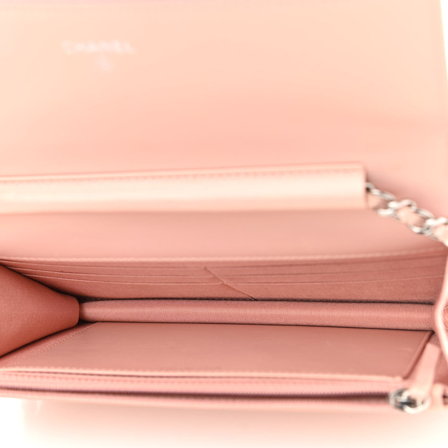 Chanel Metallic Caviar Quilted Vintage Mademoiselle Wallet On Chain WOC Light Pink 5 of 13