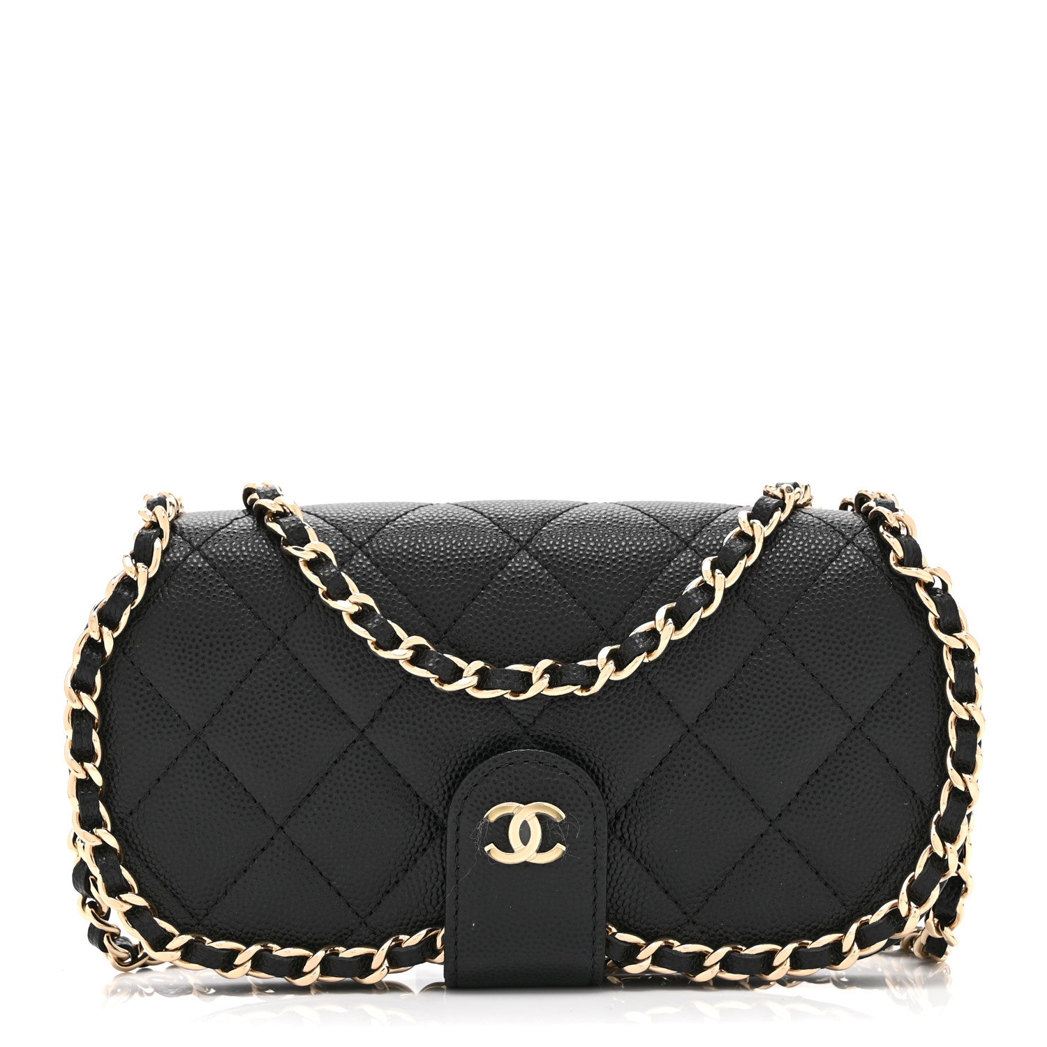 Chanel Caviar Quilted Chain Glasses Case Black 1 of 10