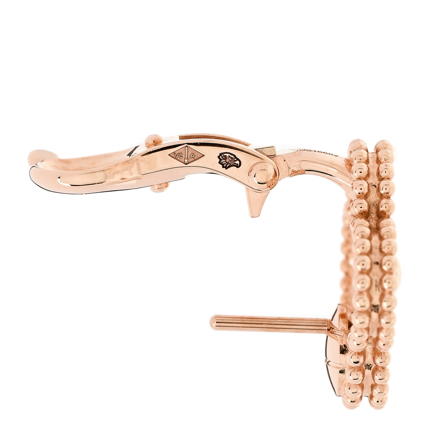 18K Rose Gold Diamond Vintage Alhambra Earrings