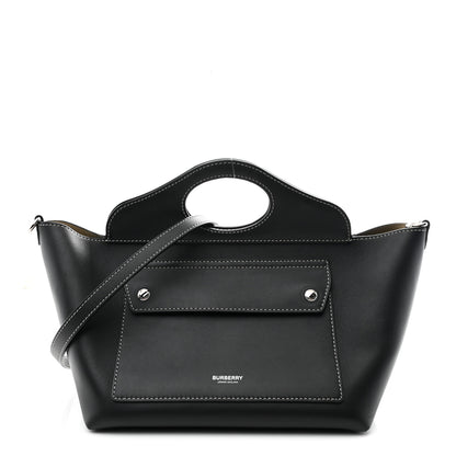 Burberry Soft Calfskin Small Pocket Tote Bag Black 1 of 9