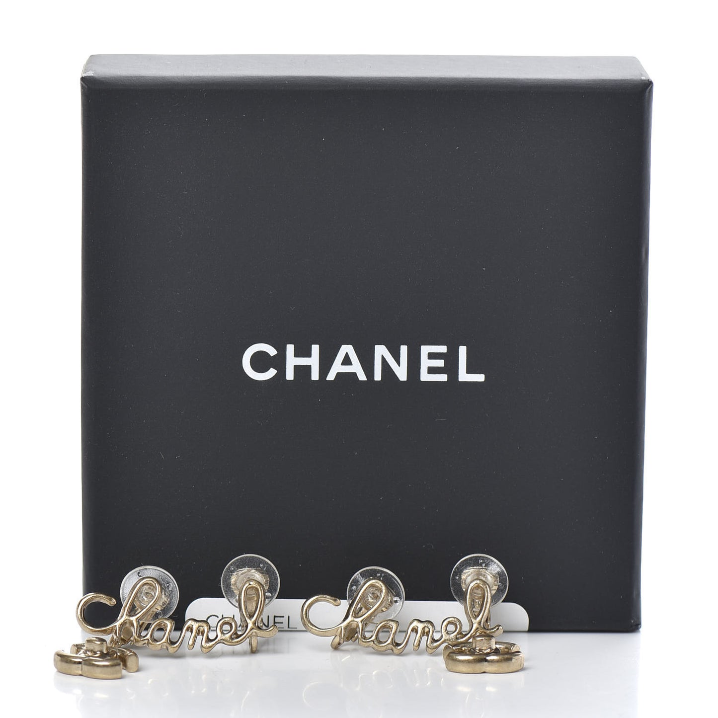 Metal Logo CC Turnlock Clip On Earrings Gold
