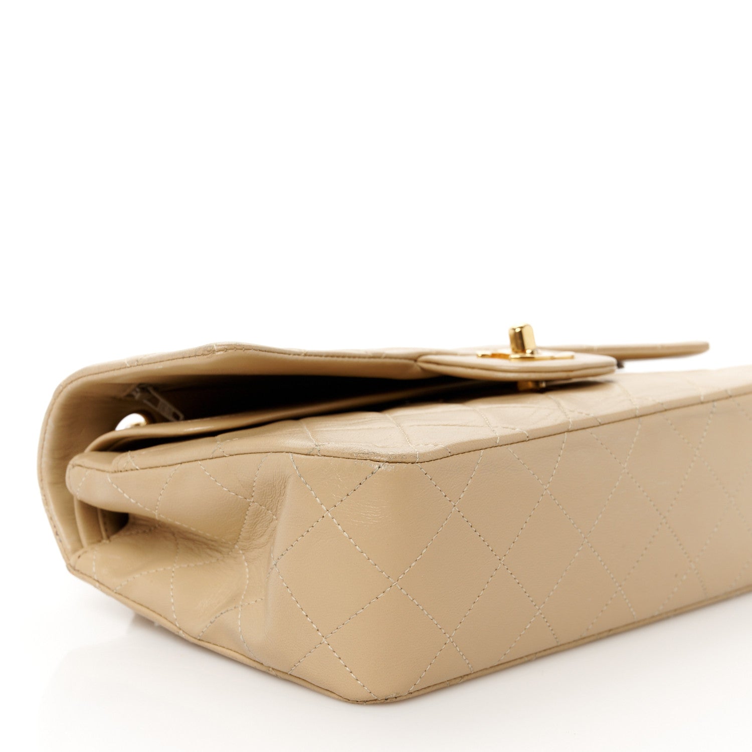 Chanel Lambskin Quilted Medium Double Flap Beige 11 of 12