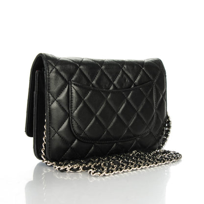 Chanel Lambskin Quilted Wallet On Chain WOC Black 3 of 9
