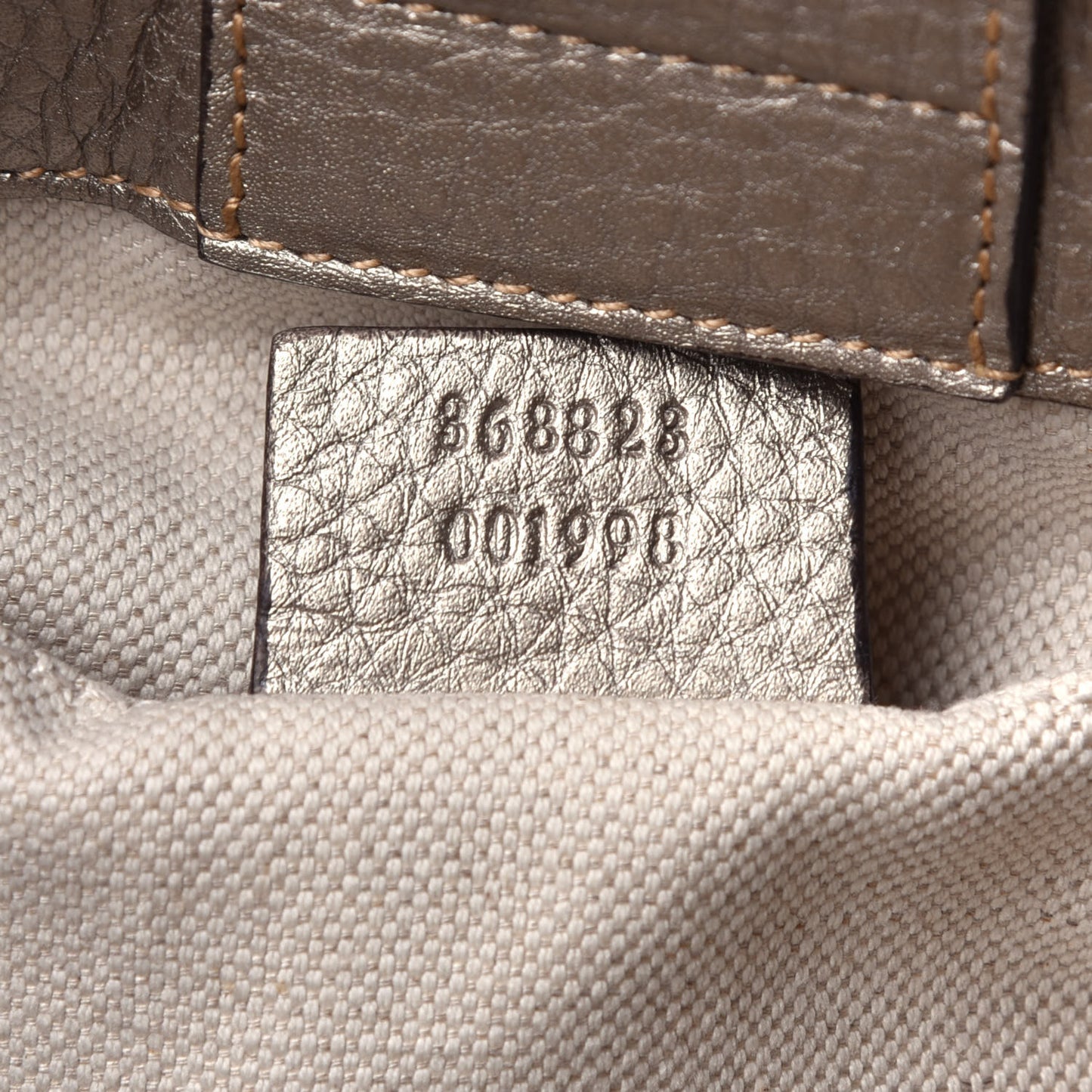 Metallic Calfskin Mini Bamboo Shopper Tote Golden Beige