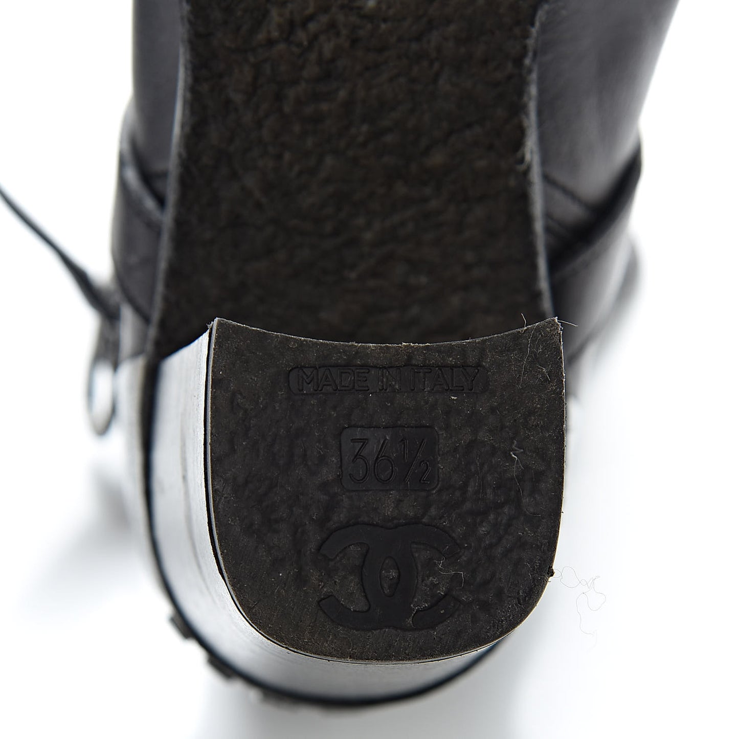 Lambskin CC Buckle Short Boots 36.5 Black