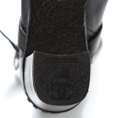 Chanel Lambskin CC Buckle Short Boots 36.5 Black 8 of 11