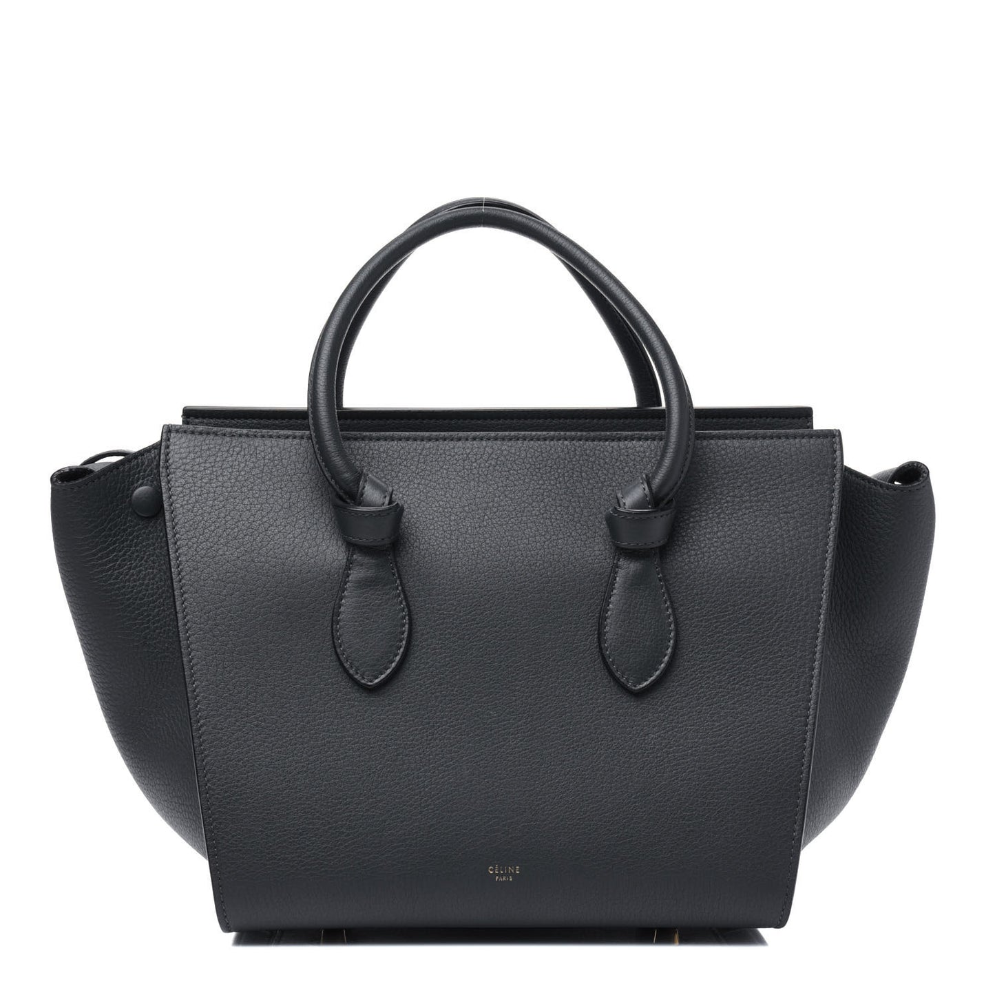 Crisped Calfskin Mini Tie Knot Tote Anthracite