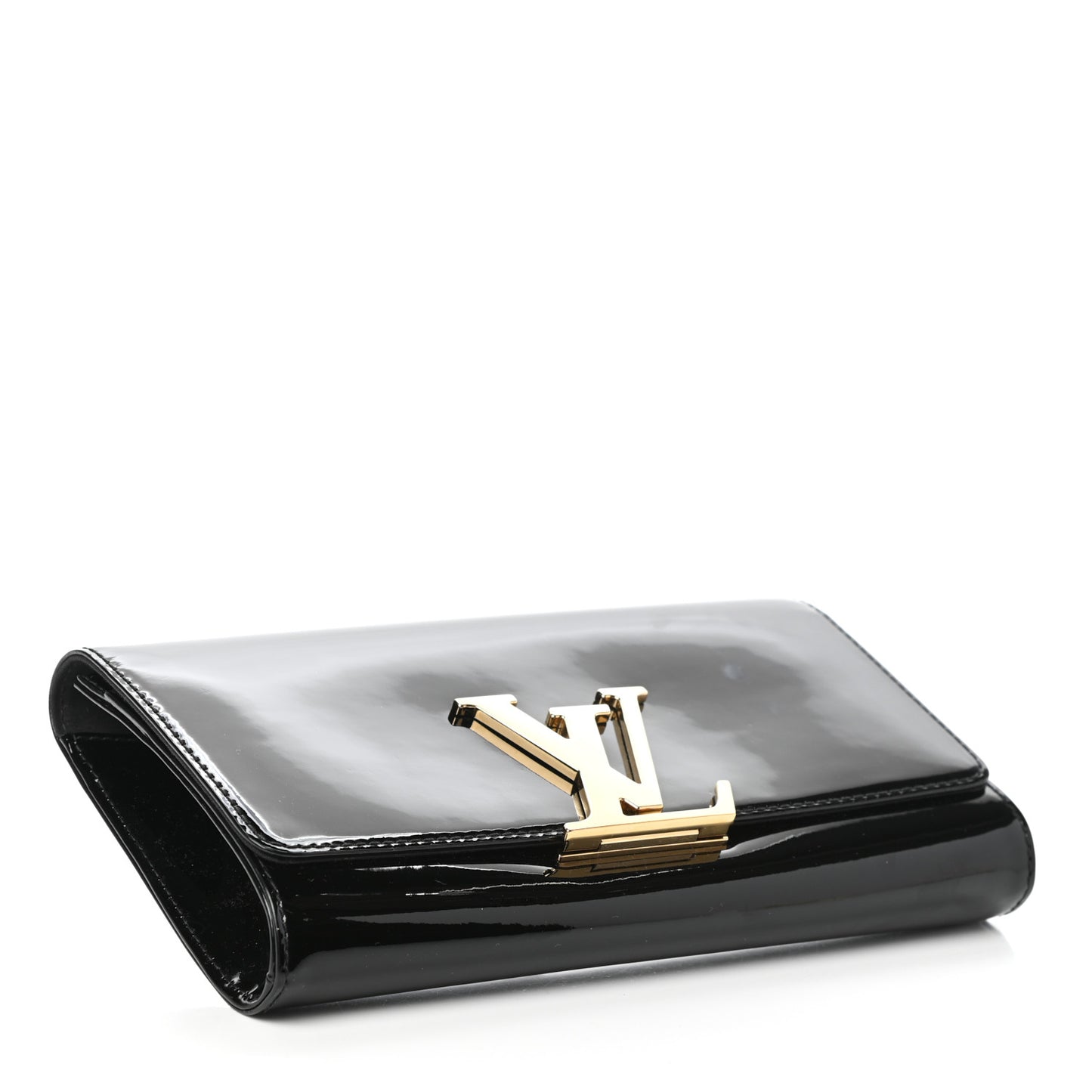 Patent Louise Clutch Black