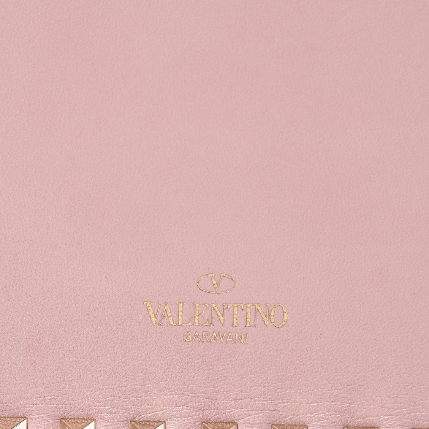 Nappa Rockstud Wristlet Clutch Water Rose