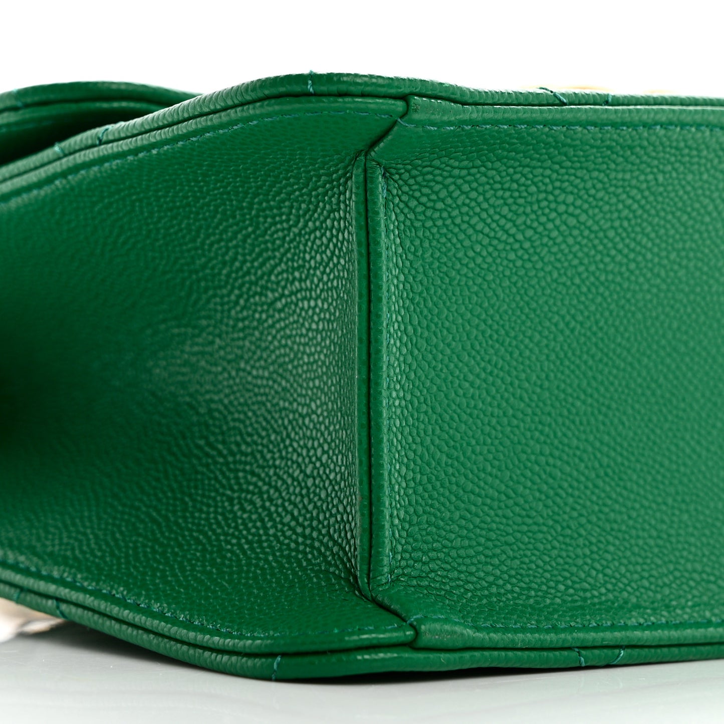 Caviar Quilted Mini CC Flap Green