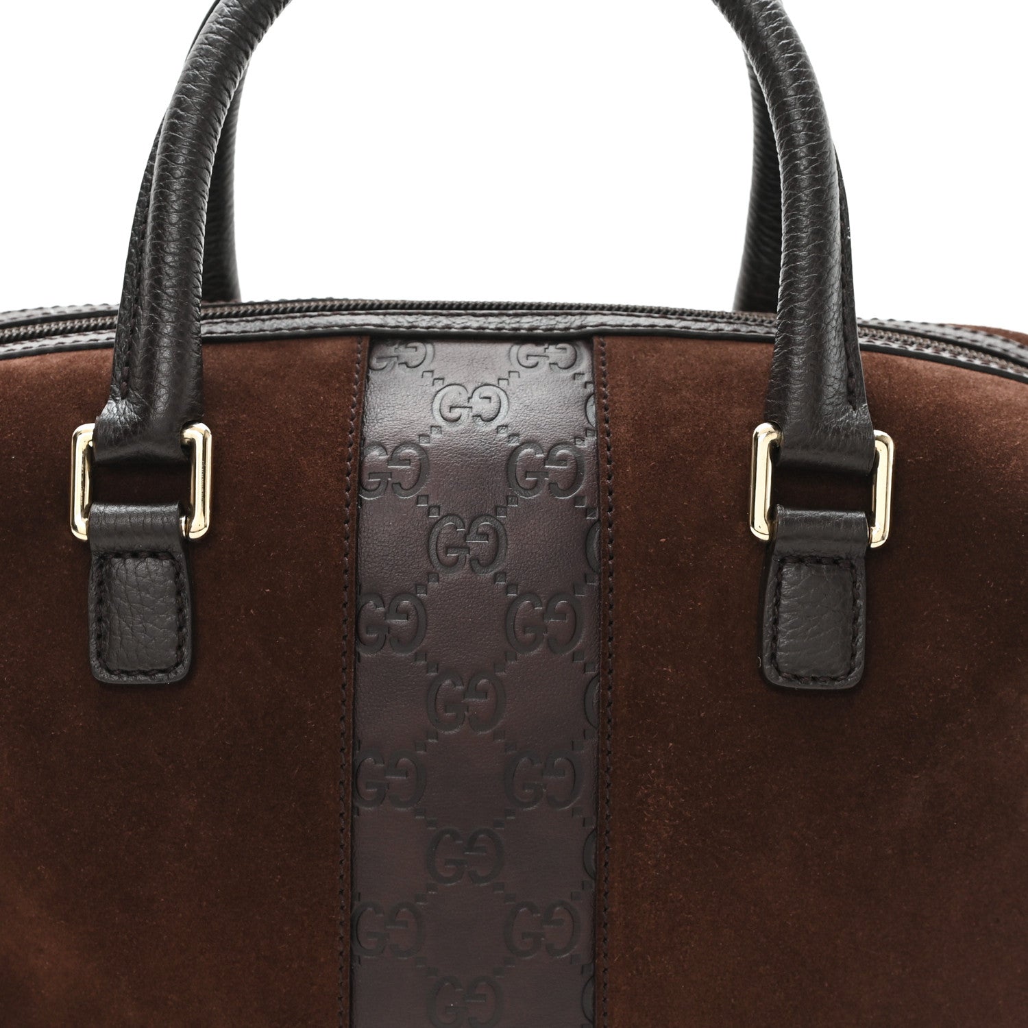 Gucci Suede Guccissima Small Boston Brown 8 of 11