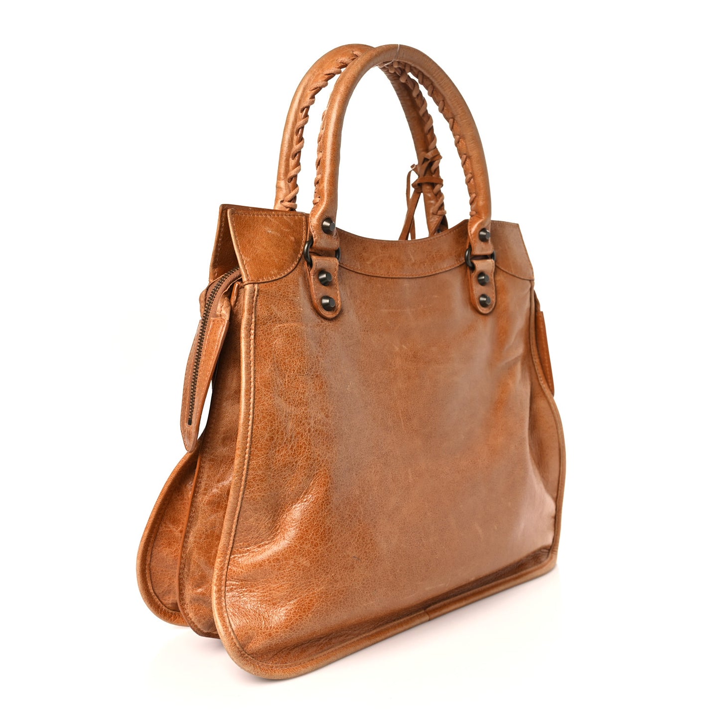 Chevre Classic Hardware Mid Afternoon Tote Camel