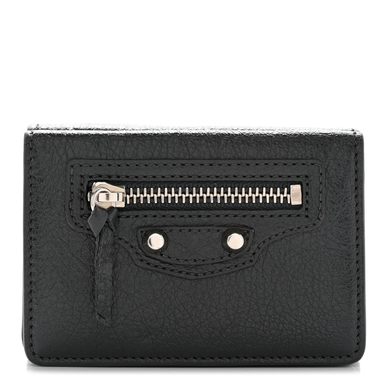 Balenciaga Agneau Classic Silver Hardware Mini Wallet Gris Fossile 1 of 11