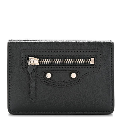 Balenciaga Agneau Classic Silver Hardware Mini Wallet Gris Fossile 1 of 11