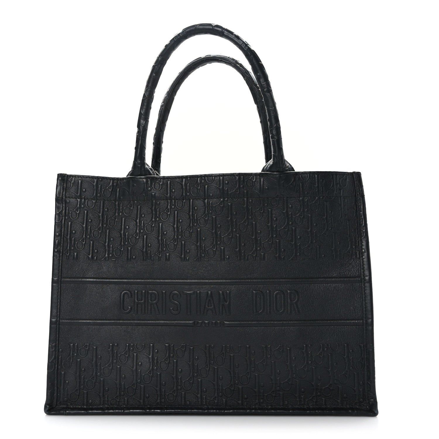 Christian Dior Oblique Calfskin Embossed Medium Book Tote Black 1 of 8