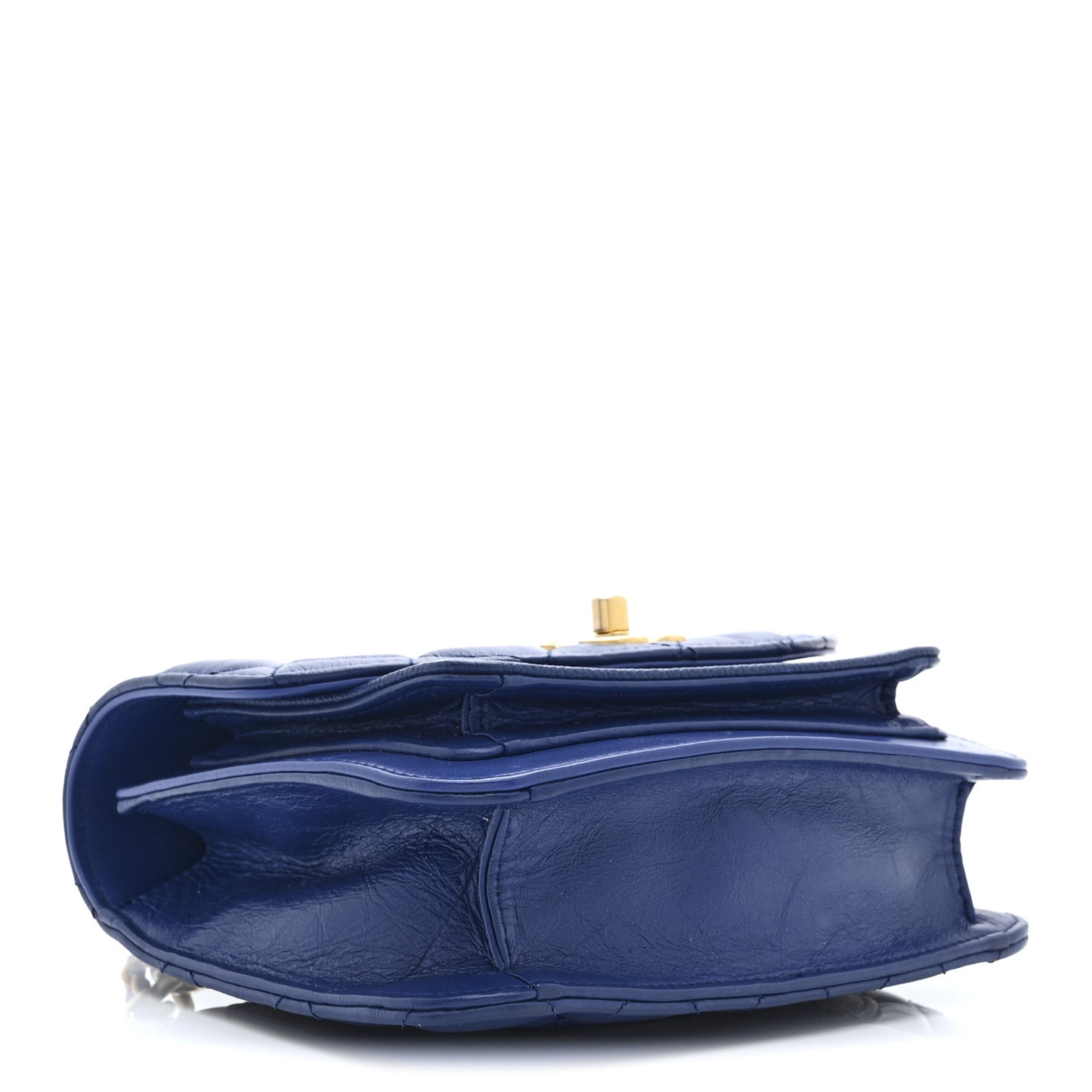 Calfskin Caviar Quilted Mini Chain Handle Flap Blue