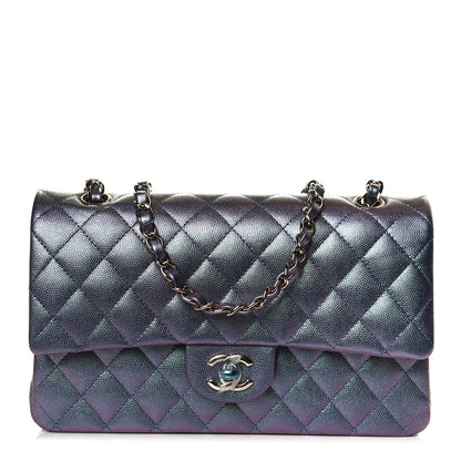 Chanel Iridescent Caviar Quilted Medium Double Flap Dark Blue 1 of 11
