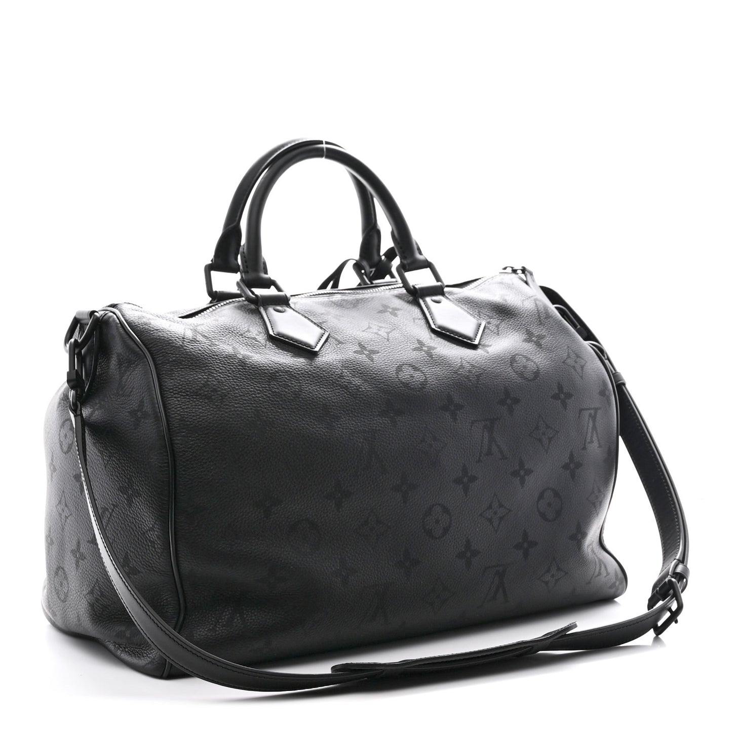 Calfskin Monogram Speedy P9 Bandouliere 40 Ultra Black