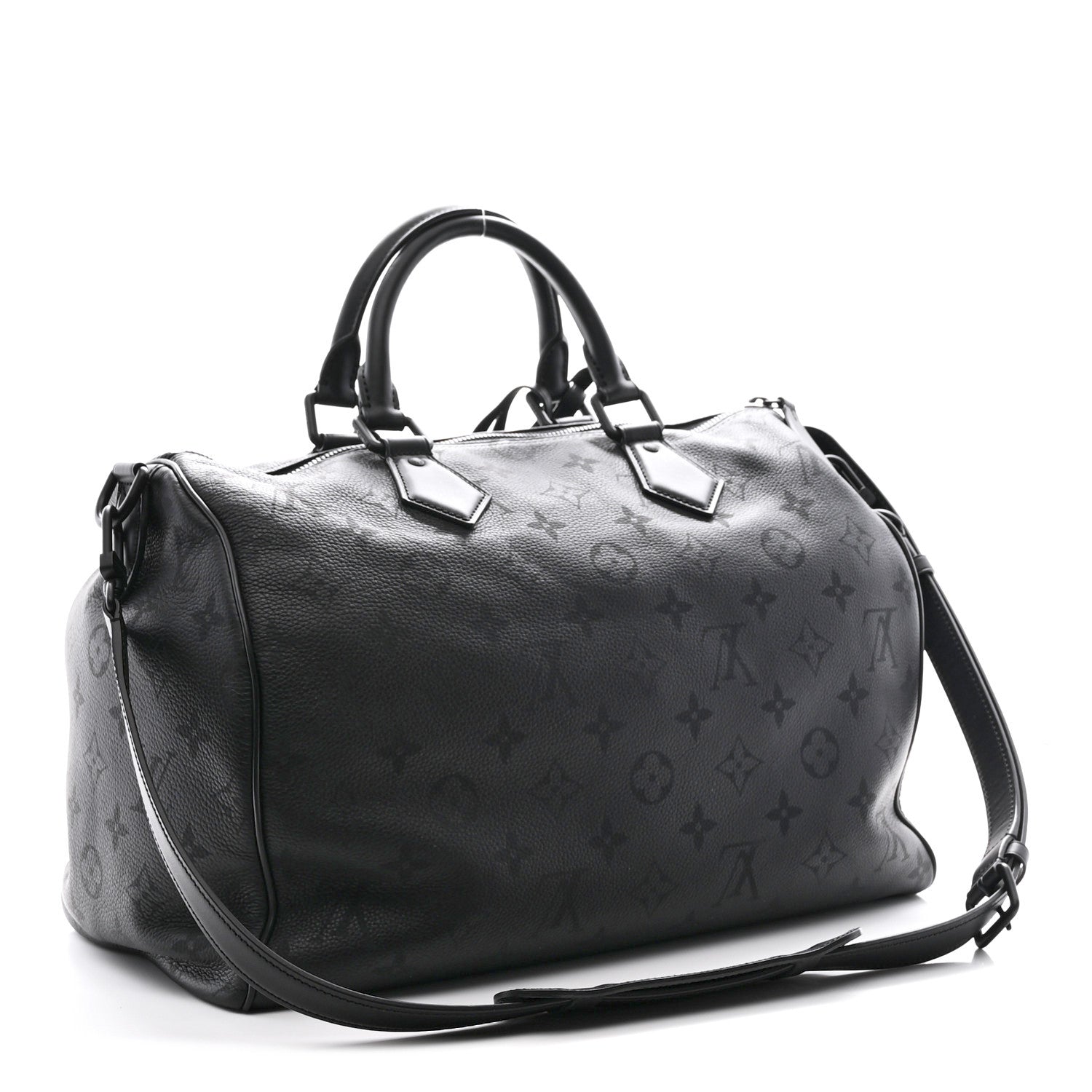 Louis Vuitton Calfskin Monogram Speedy P9 Bandouliere 40 Ultra Black 3 of 11