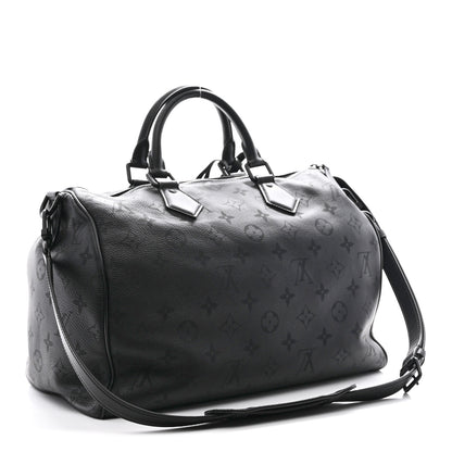 Louis Vuitton Calfskin Monogram Speedy P9 Bandouliere 40 Ultra Black 3 of 11