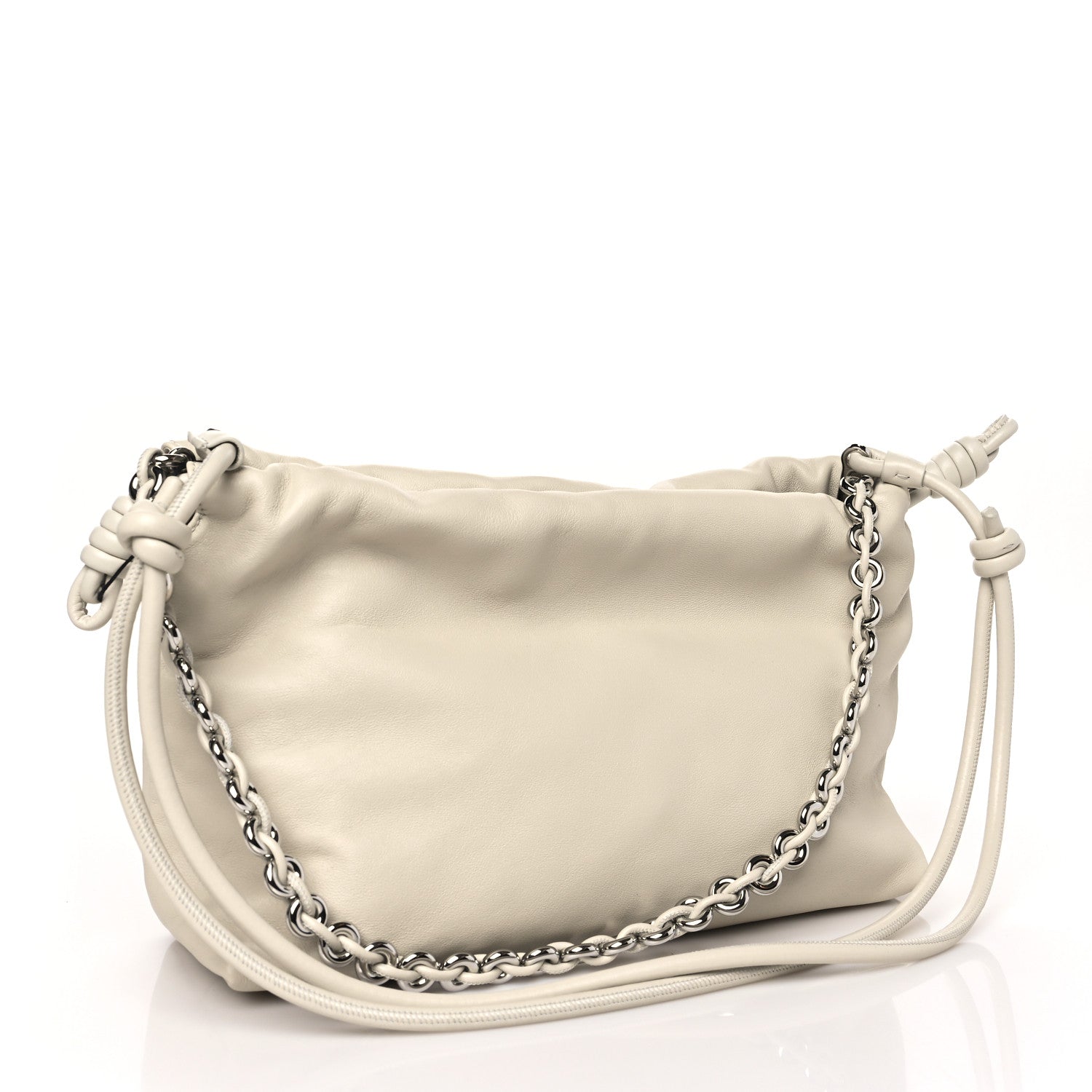 Loewe Mellow Nappa Medium Donut Chain Flamenco Knot Clutch Sea Salt 3 of 9