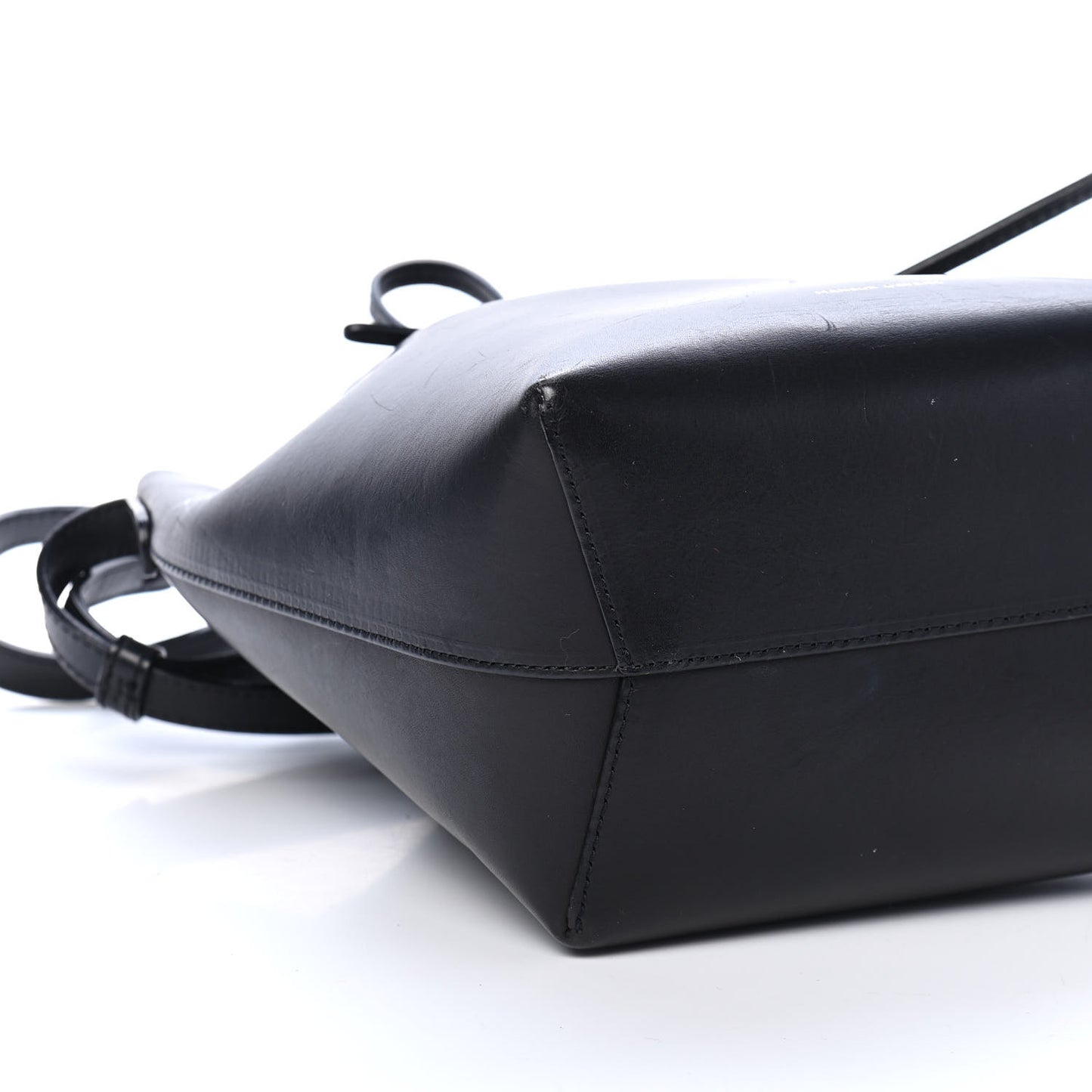 Vegetable Tanned Calfskin Mini Bucket Bag Black Oro