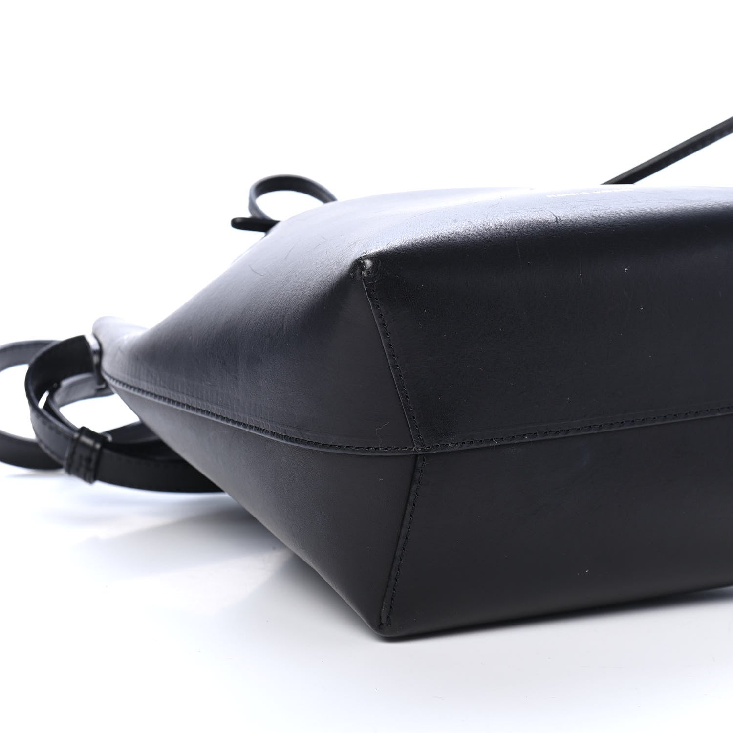 Mansur Gavriel Vegetable Tanned Calfskin Mini Bucket Bag Black Oro 8 of 9