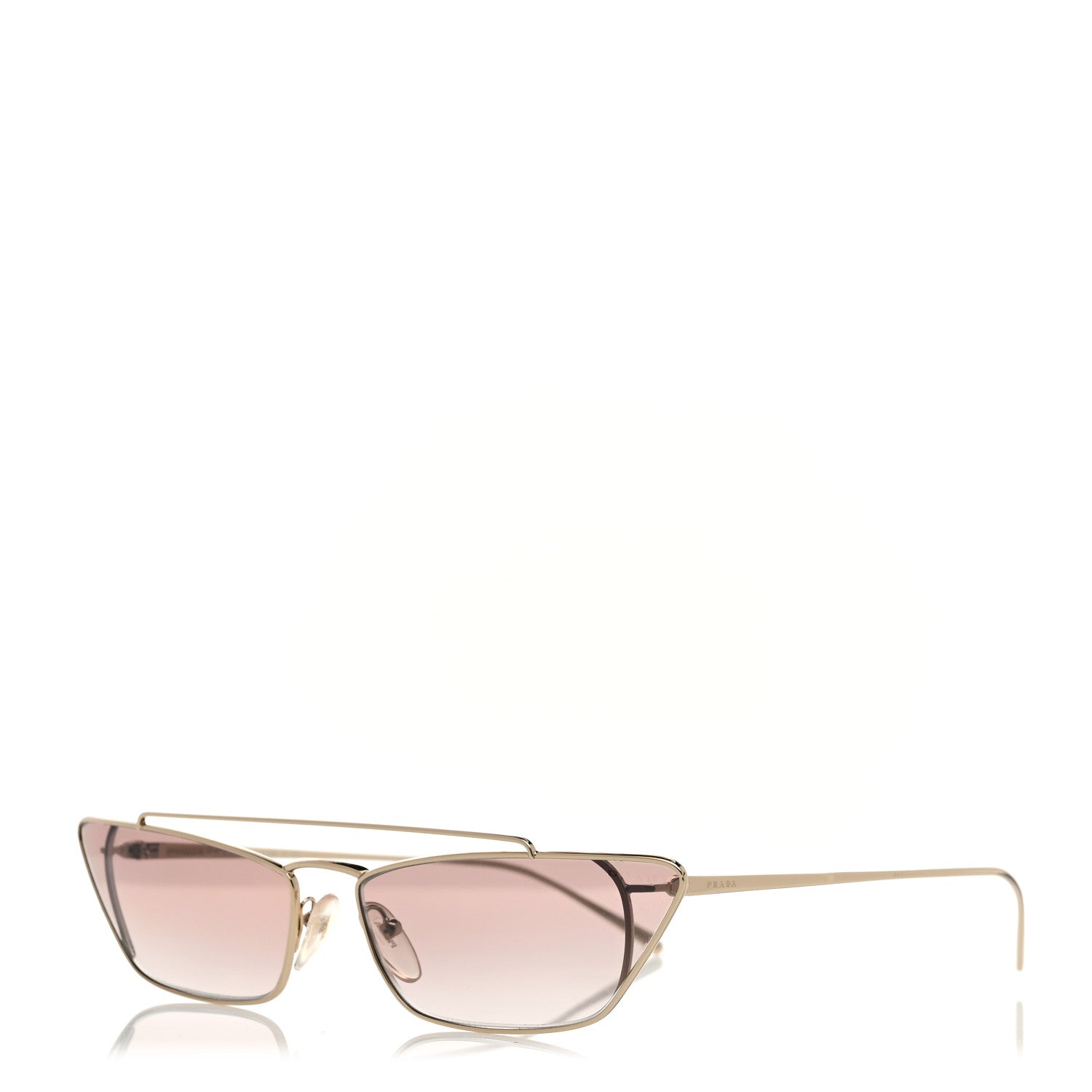 Prada Cat Eye Sunglasses SPR 64U Gold 1 of 8