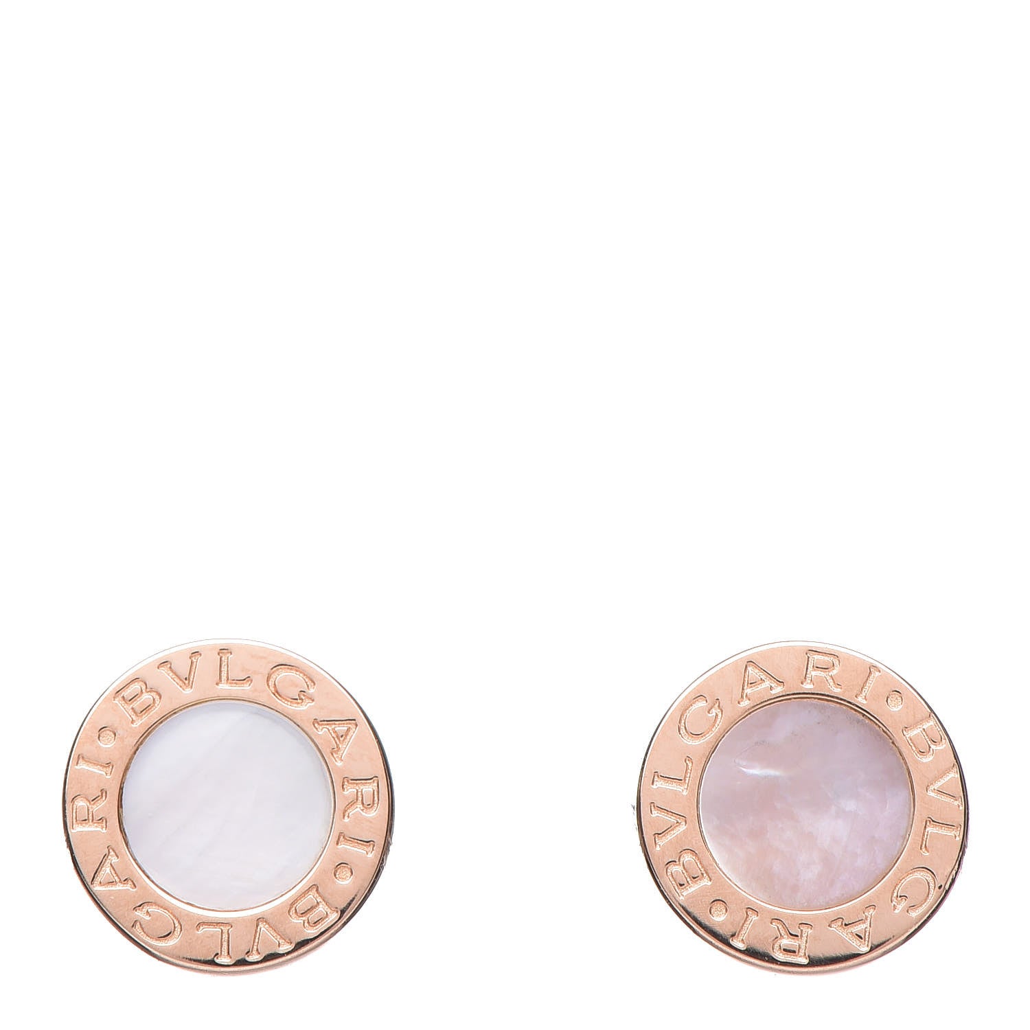 Bulgari 18K Rose Gold Mother of Pearl BVLGARI BVLGARI Stud Earrings 1 of 7