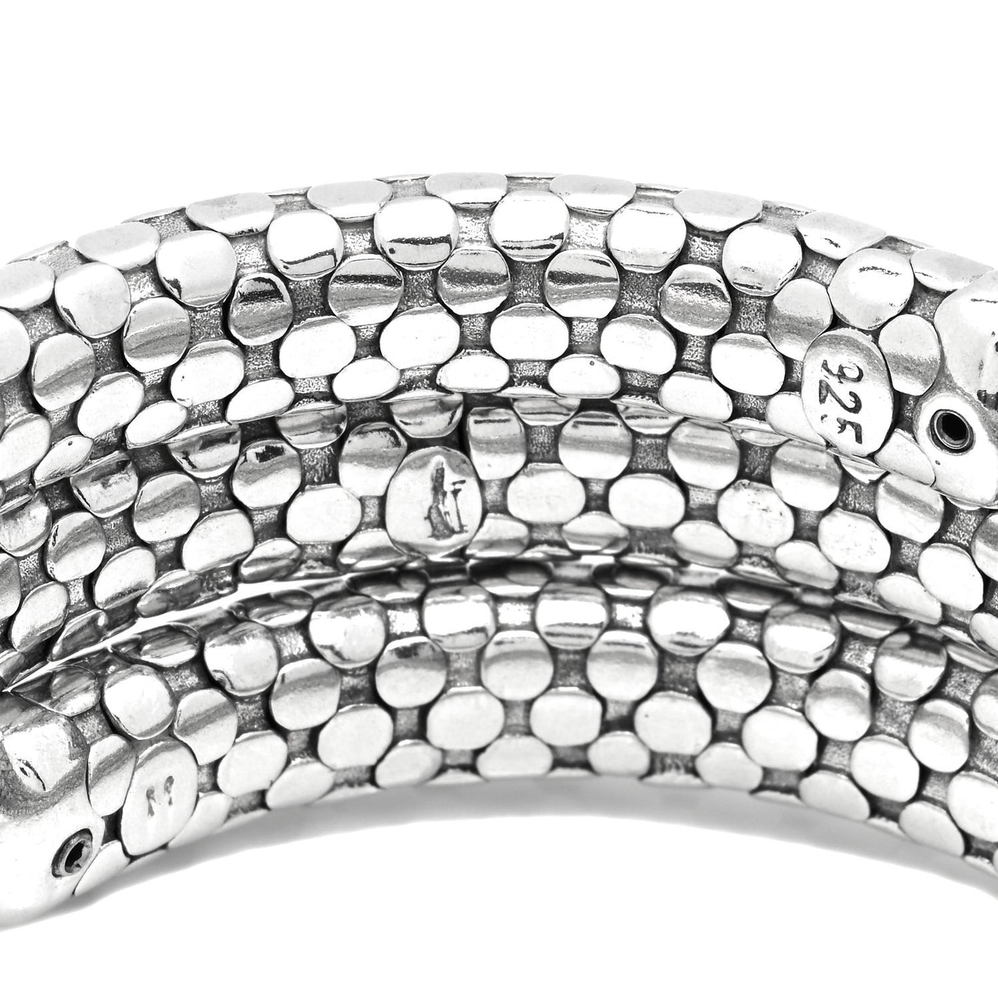 Sterling Silver Dot Double Coil Bracelet