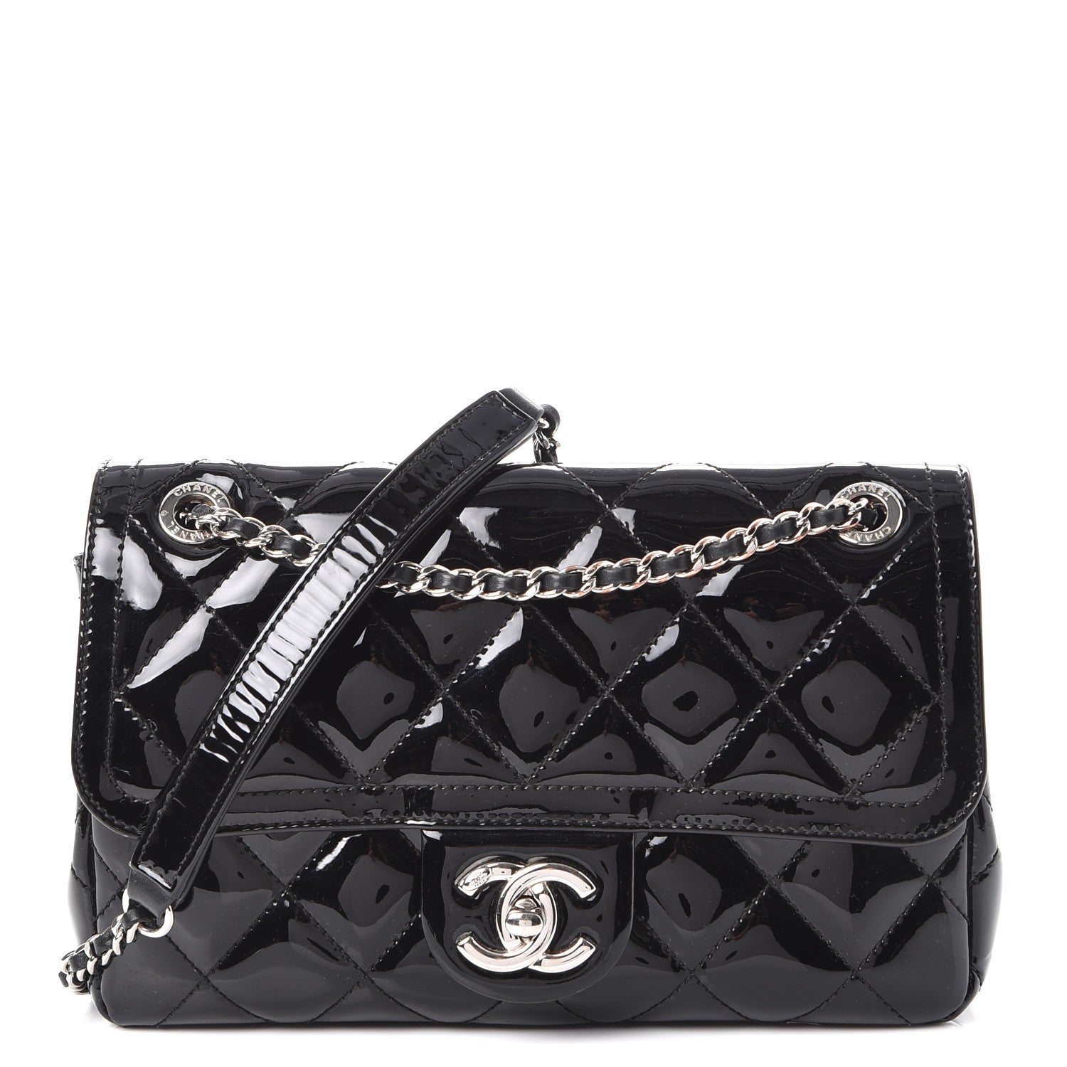 Chanel Patent Quilted Small Coco Shine Flap Black 1 of 7