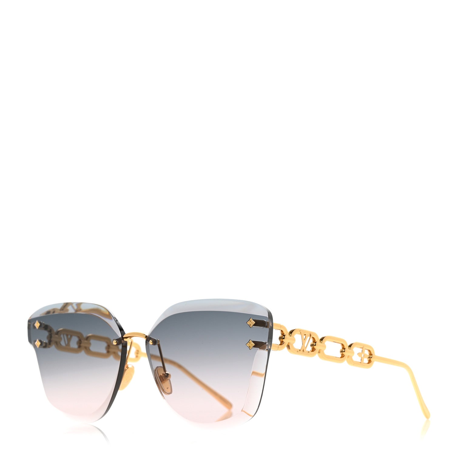 Louis Vuitton Metal Rimless LV Jewel Cat Eye Sunglasses Z1626U Gradient Blue 1 of 9