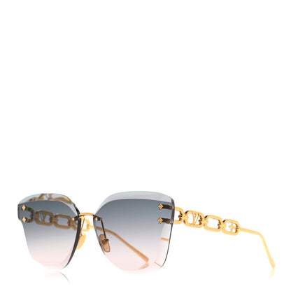 Louis Vuitton Metal Rimless LV Jewel Cat Eye Sunglasses Z1626U Gradient Blue 1 of 9