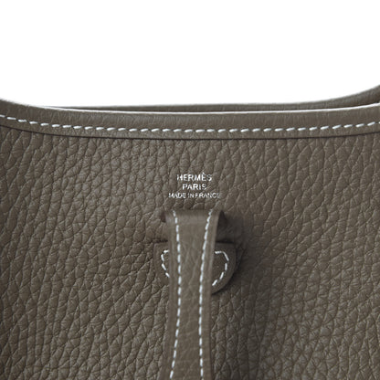 Hermes Taurillon Clemence Amazone Evelyne TPM Etoupe Bleu Indigo 8 of 10