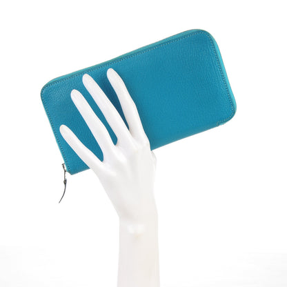 Hermes Chevre Mysore Azap Wallet Turquoise 2 of 7