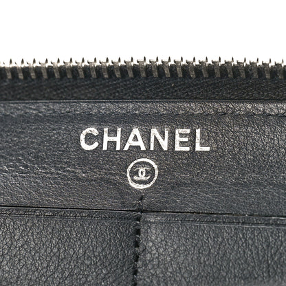 Chanel Caviar Sevruga Zip Around Wallet Black 6 of 9