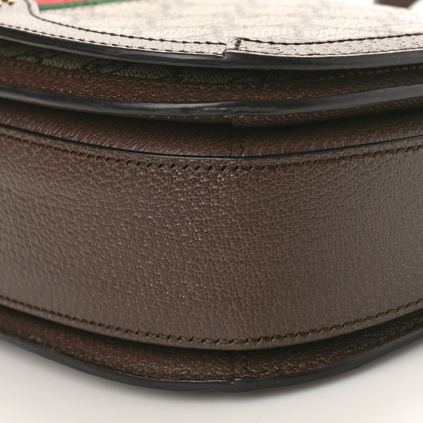 GG Supreme Monogram Web Small Ophidia Flap Messenger Bag Brown