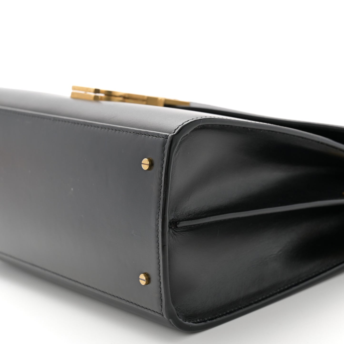 Smooth Calfskin Medium Classic Monogram Cassandra Top Handle Black Rouge Legion