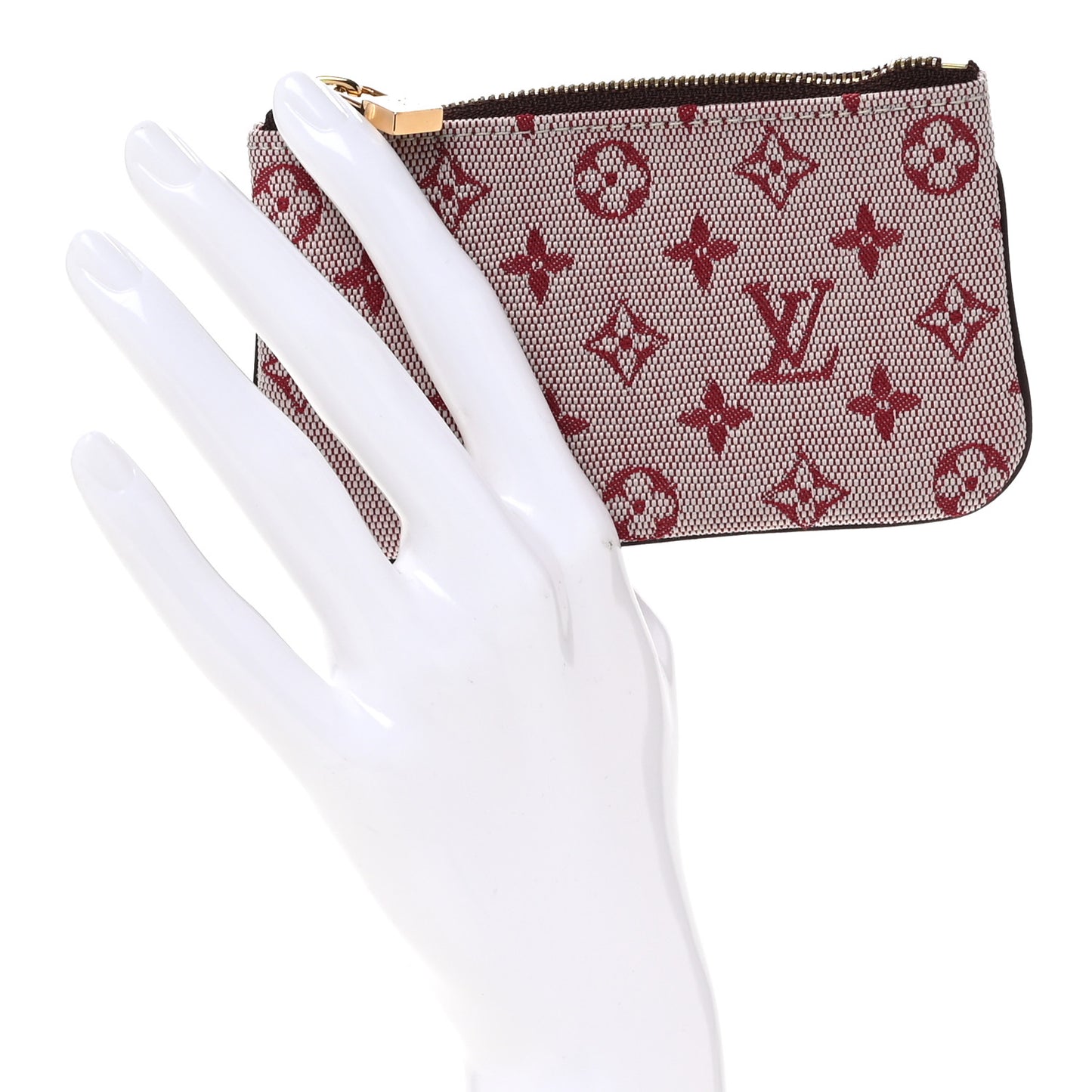 Mini Monogram Key Pouch Cherry