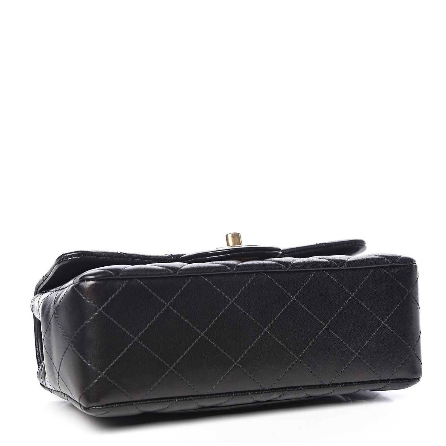 Lambskin Quilted Mini Rectangular Flap Black
