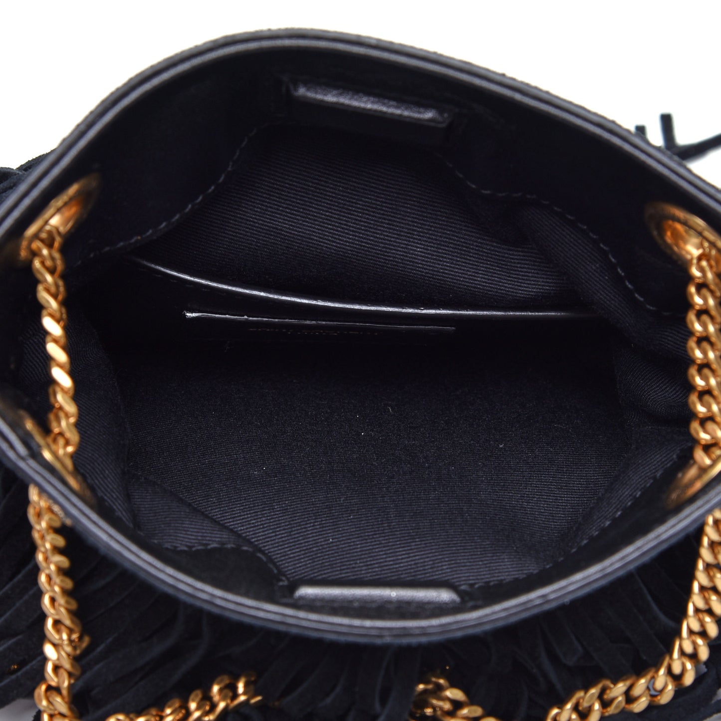 Suede Calfskin Small Grace Fringed Hobo Bag Rope Black