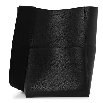 Celine Soft Grained Calfskin Sangle Bucket Bag Black 1 of 9