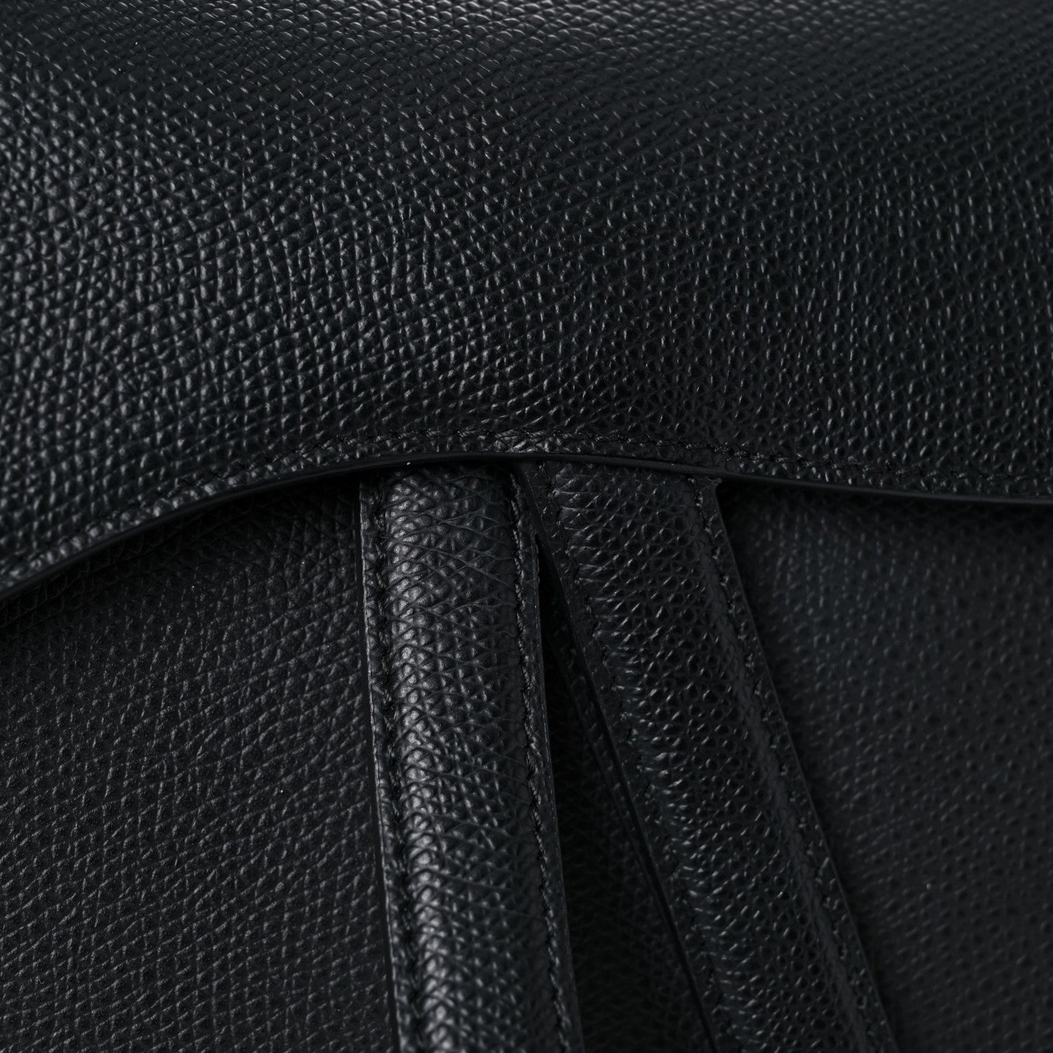 Christian Dior Grained Calfskin Saddle Bag Black 15 of 18