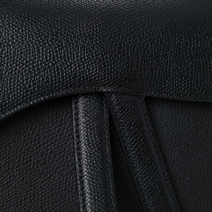 Christian Dior Grained Calfskin Saddle Bag Black 15 of 18