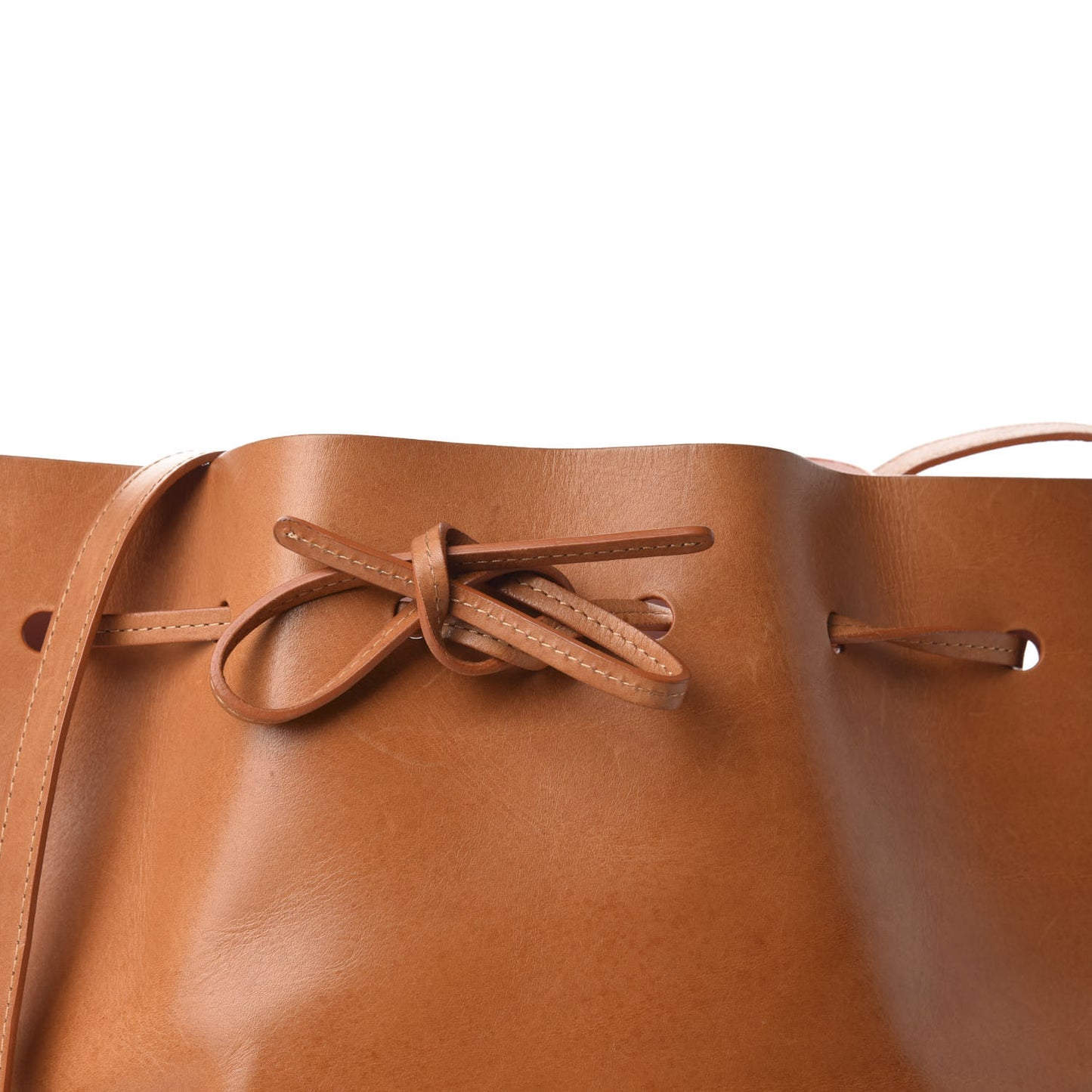 Vegetable Tanned Calfskin Bucket Bag Cammello Rosa