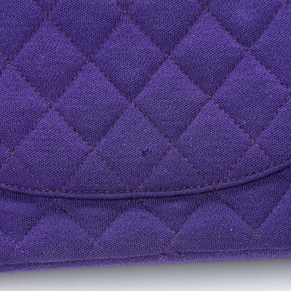 Chanel Jersey Quilted Medium Double Flap Bijoux Chain Purple 10 of 12