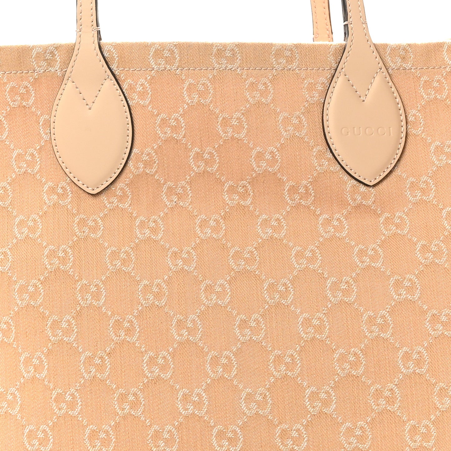 Denim Ophidia GG Monogram Large Tote Light Beige